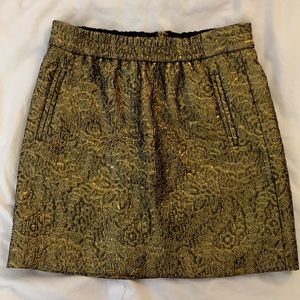 LOFT Gold Baroque Skirt (size small w/elastic waist, fits like a medium/size 6)